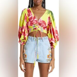 farm rio sweet jungle lime crop top